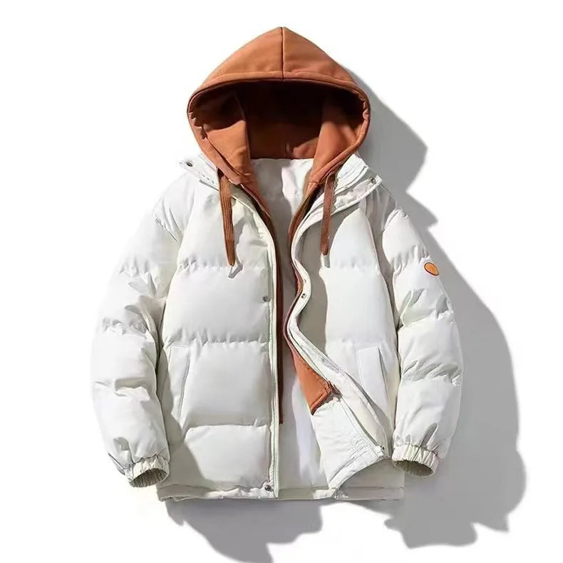 Outdoor Warm Snow Men's Long Coat Parkas Clothes New Fake Two-piece Cotton Jacket Men's Puffer Parka Winter Hooded Jacket