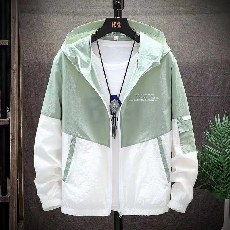 Men's Sun Protection Clothes Jackets Motorcycle Summer Ultra-thin Windproof Ice Silk Windbreaker Male UV Resistant Jacket Coats