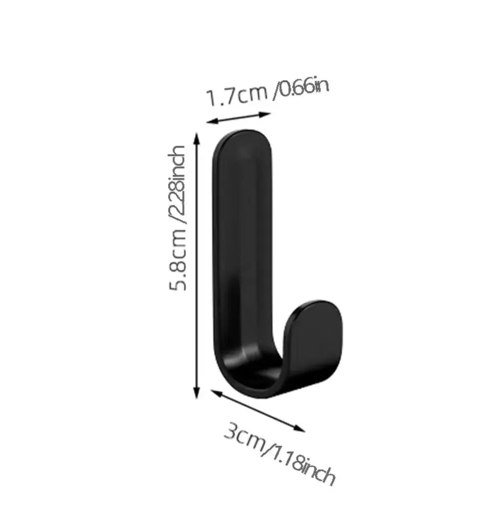 6Pcs Strong Self-Adhesive J-hook Waterproof Adhesive Hanging,Bathroom Towel Key Kitchen