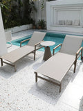 TQH-c13  Outdoor Courtyard Lying Pool Beach Leisure Lounger Waterproof and Sunscreen Hotel B & B Terrace Lying Bed Coffee Table