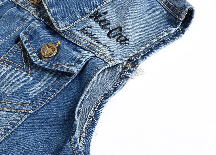 New Fashion Men Ripped Denim Waistcoats Sleeveless Jackets Light Blue Holes Denim Vests Male Cotton Slim Jeans Waistcoats 6XL