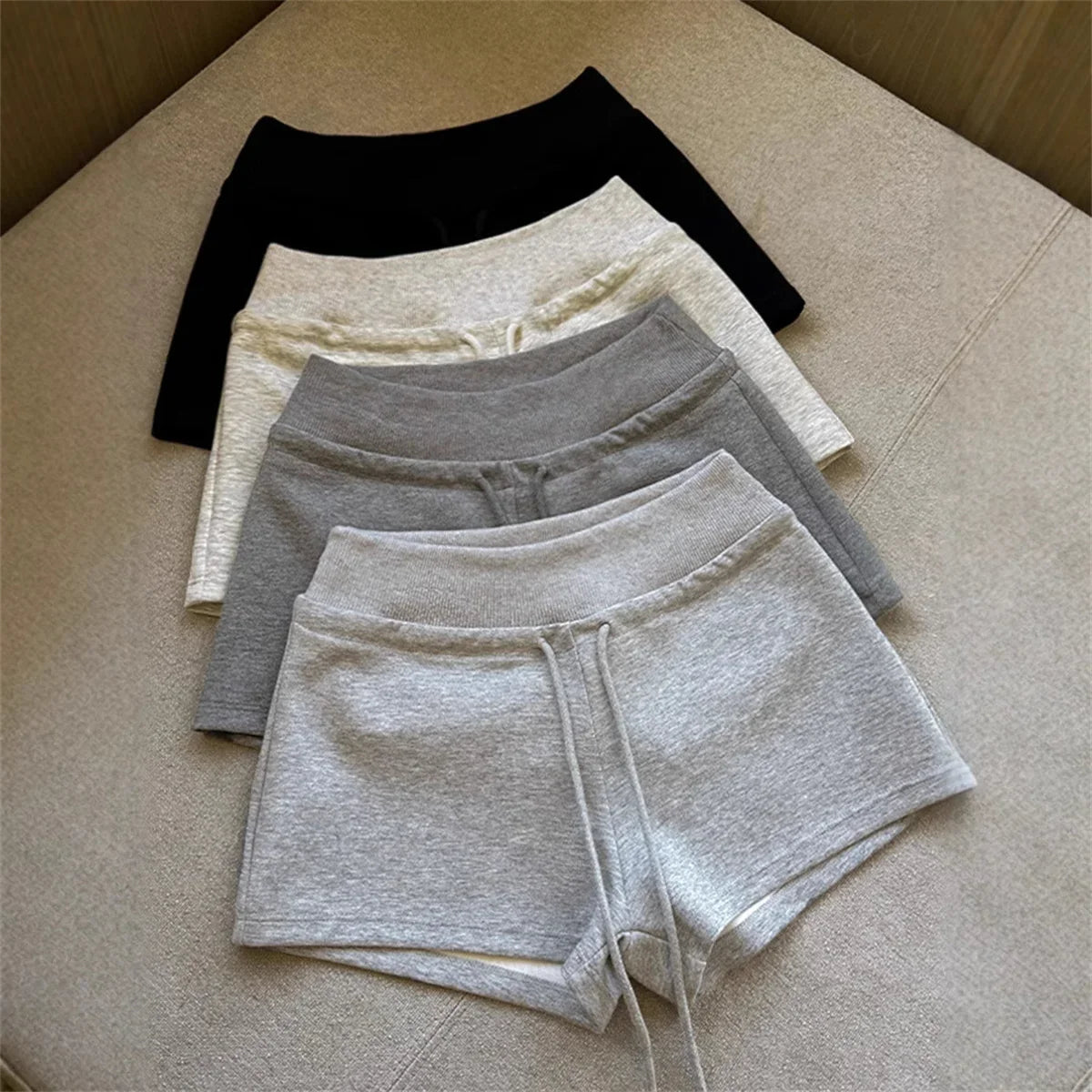 Drawstring Casual Sports Shorts For Women High Waist Solid Summer Short Pant Female Yoga Running Outfit Clothes Korean Hot Pants