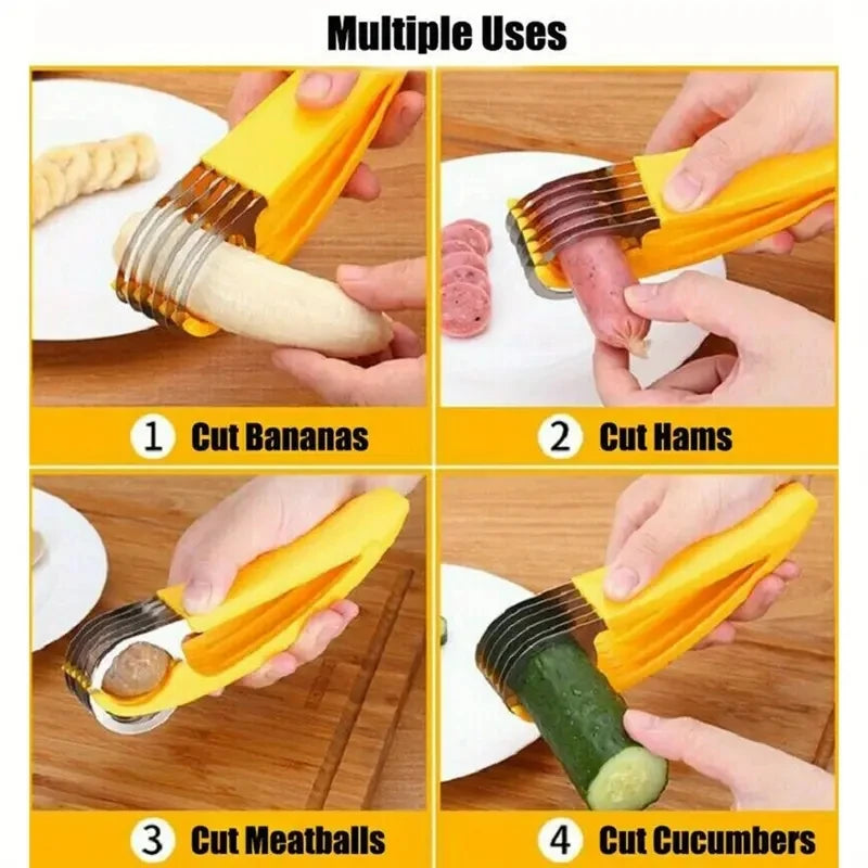 Multifunctional Vegetable Chopper Banana Cucumber Slicer Portable Manual Fruit & Vegetable Cutter Kitchen Gadgets For Home Use