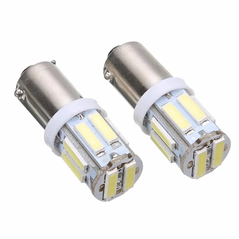 2pcs BA9S T4W LED Car light bulb Wedge 10SMD 7070 Chip Led interior Car LED Parking DRL License Plate light White 12V
