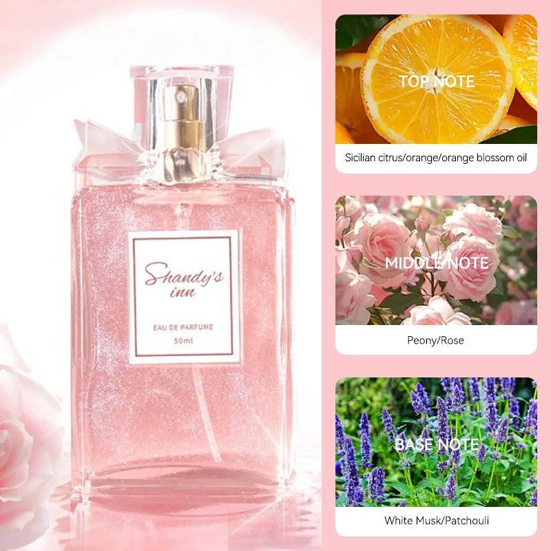 Rose Women Perfume Long Lasting Fresh Eau De Parfum 50ml Elegant Floral Daily Wear Original Brand Fragrance Spray For Her