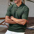 New Mens Knit Shirts Men's Polo Shirts Short Sleeve Summer Polo Men's Knit Shirts American Stretchy Golf Polo Old Money Tops