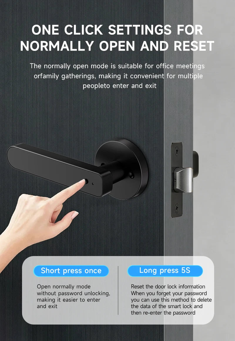 ICCSSI Tuya Electronic Digital Lock Smart Fingerprint Lock IC Card/Password/Fingerprint/key/APP Unlock for Apartment B208APRO