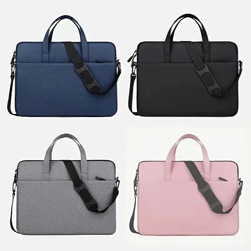 Solid Color Easy Lightweight Portable Laptop Bag, Portable Business Travel Laptop Sleeve, Zippered Crossbody Office Laptop Bag