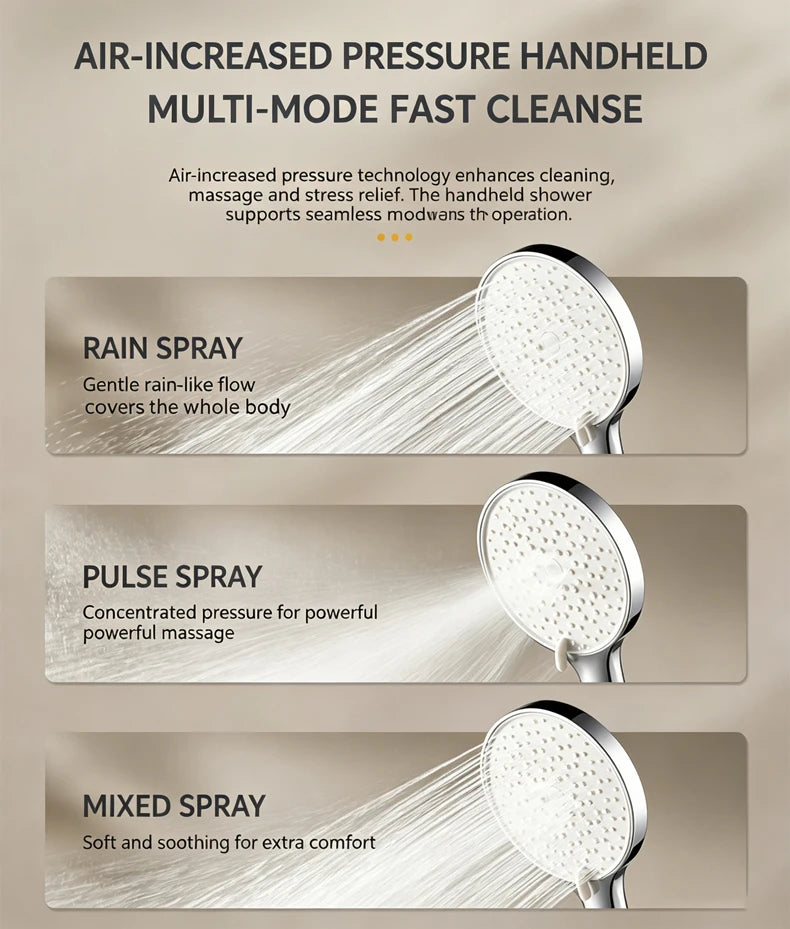 Silver Bathroom Shower Set Rainfall Shower Faucet Set Apartment Hotels Household Aluminum Gray Bathtub Showers