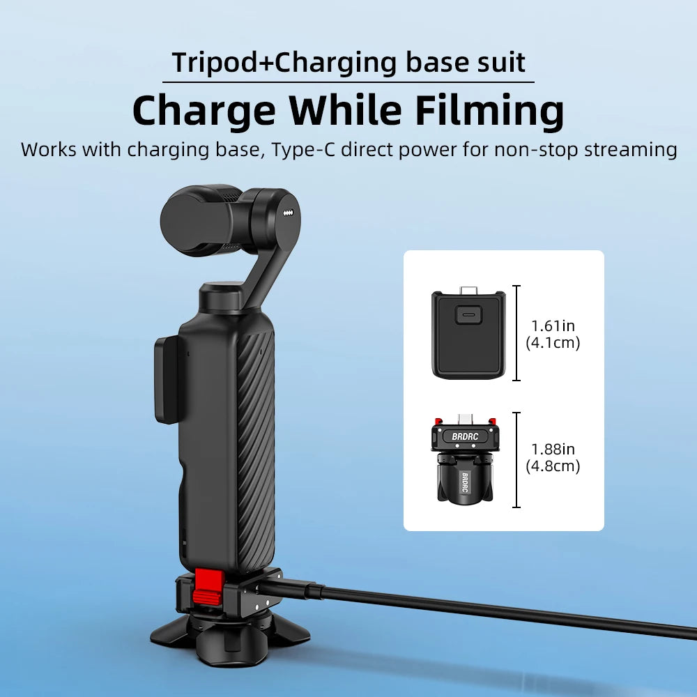 BRDRC Tripod or DJI OSMO Pocket 4/Insta360 Luna Ultra Accessories Mini Metal Tripod Desktop Photography Stand Magnetic Mount