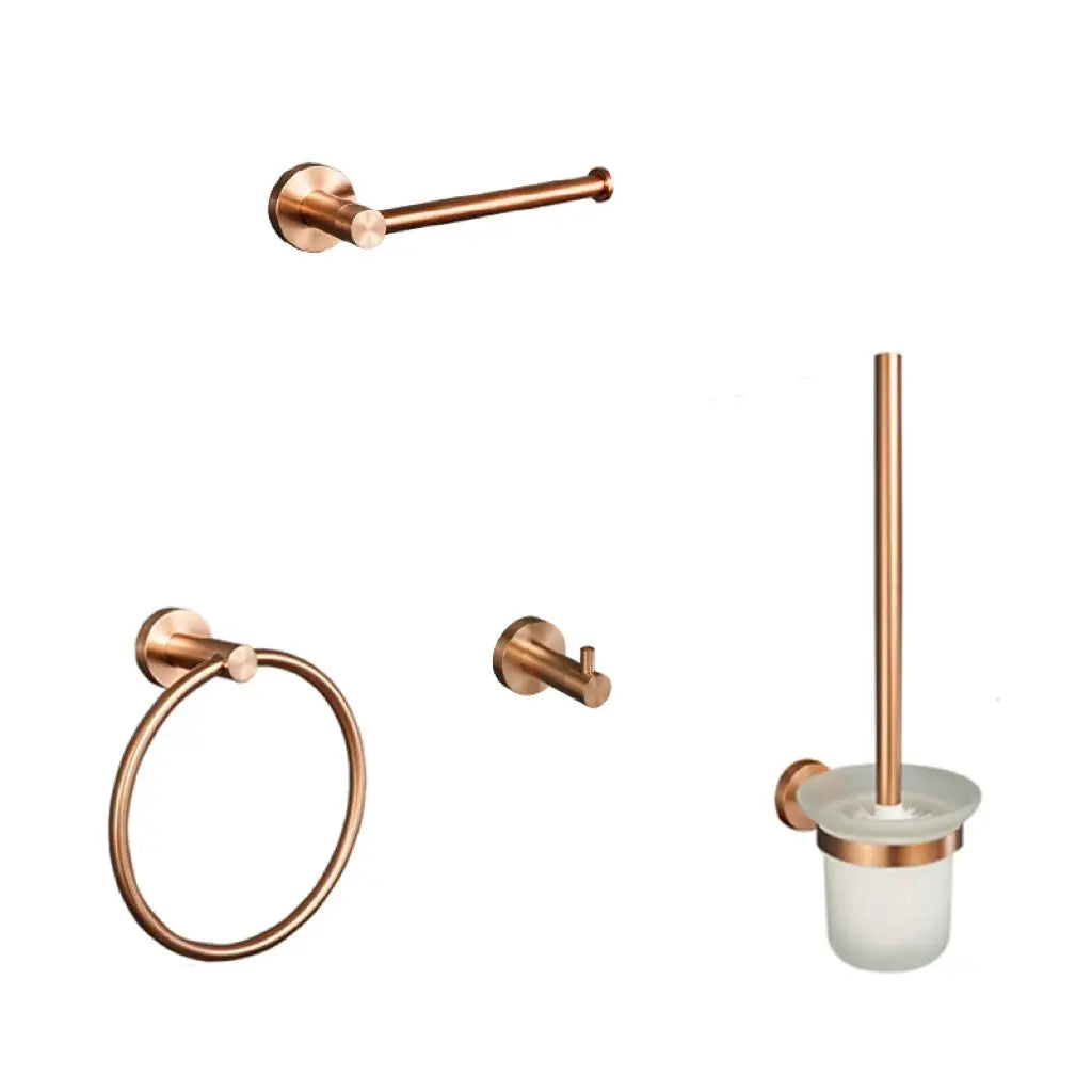 High-quality Brushed Rose Gold 304Stainless Steel Beautiful Wall Hook Toilet Paper Holder Towel Bar Bathroom Accessories