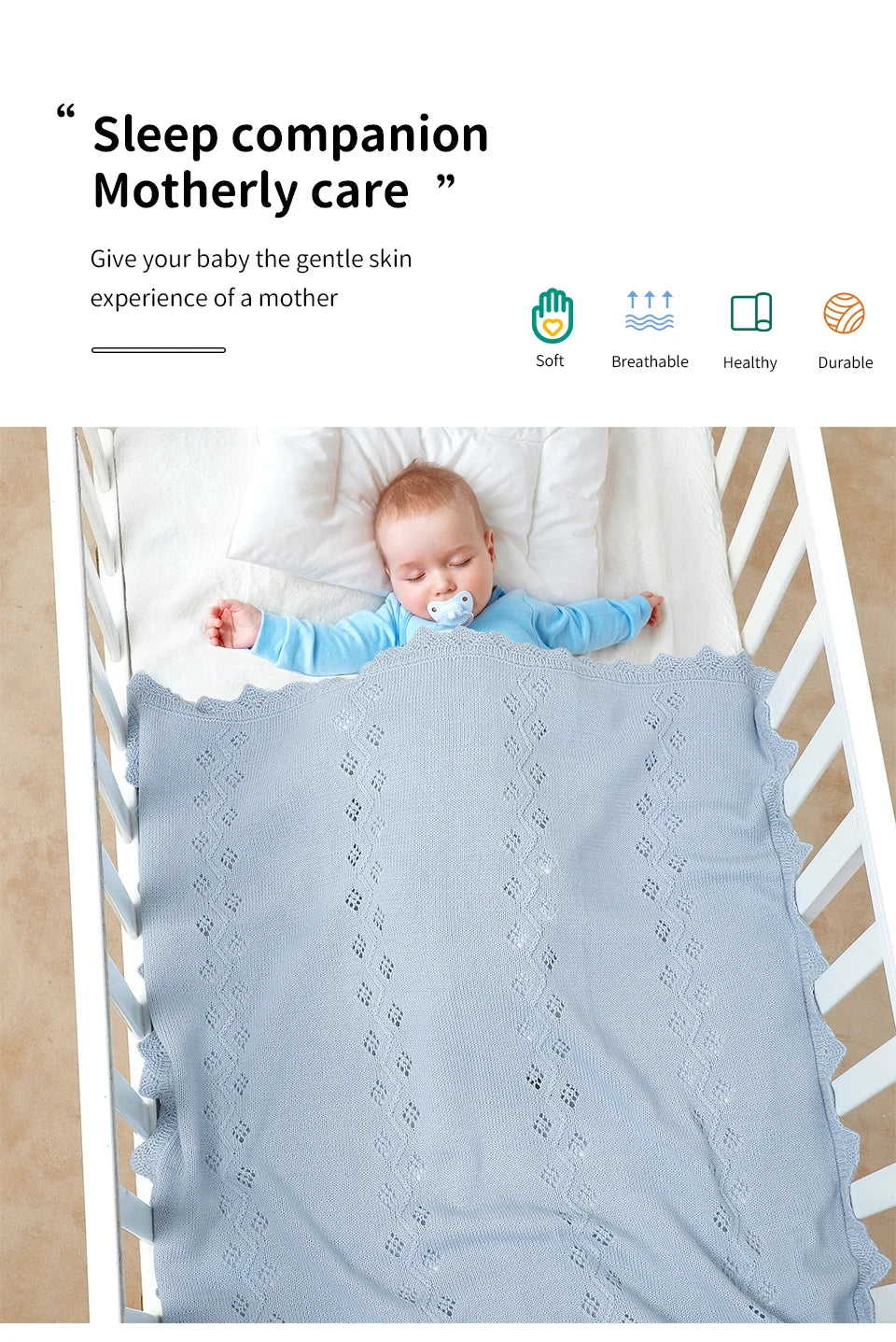 Newborn Baby Blanket Cotton Multi-use Knitted Infant Babies Boys Girls Sleeping Quilts Covers for Stroller 90*70cm Receiving Mat