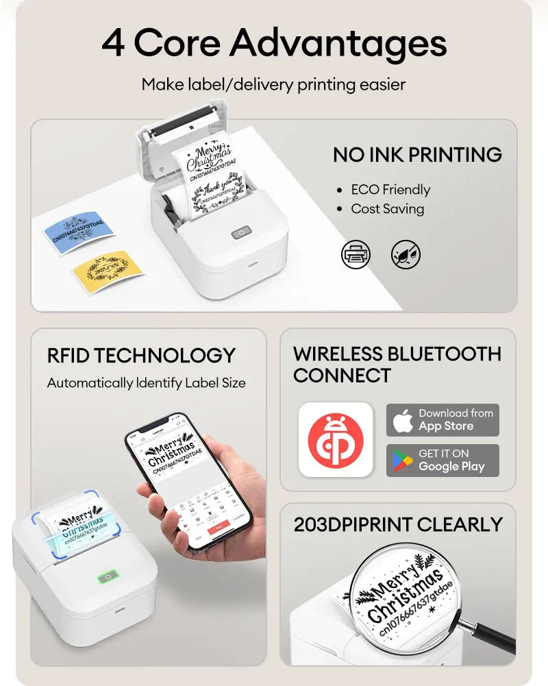 Marklife X2 Mini Thermal Portable Printer Adhesive Label Printer Wireless Bluetooth Similar as B21 B1 Labeling Machine Inkless