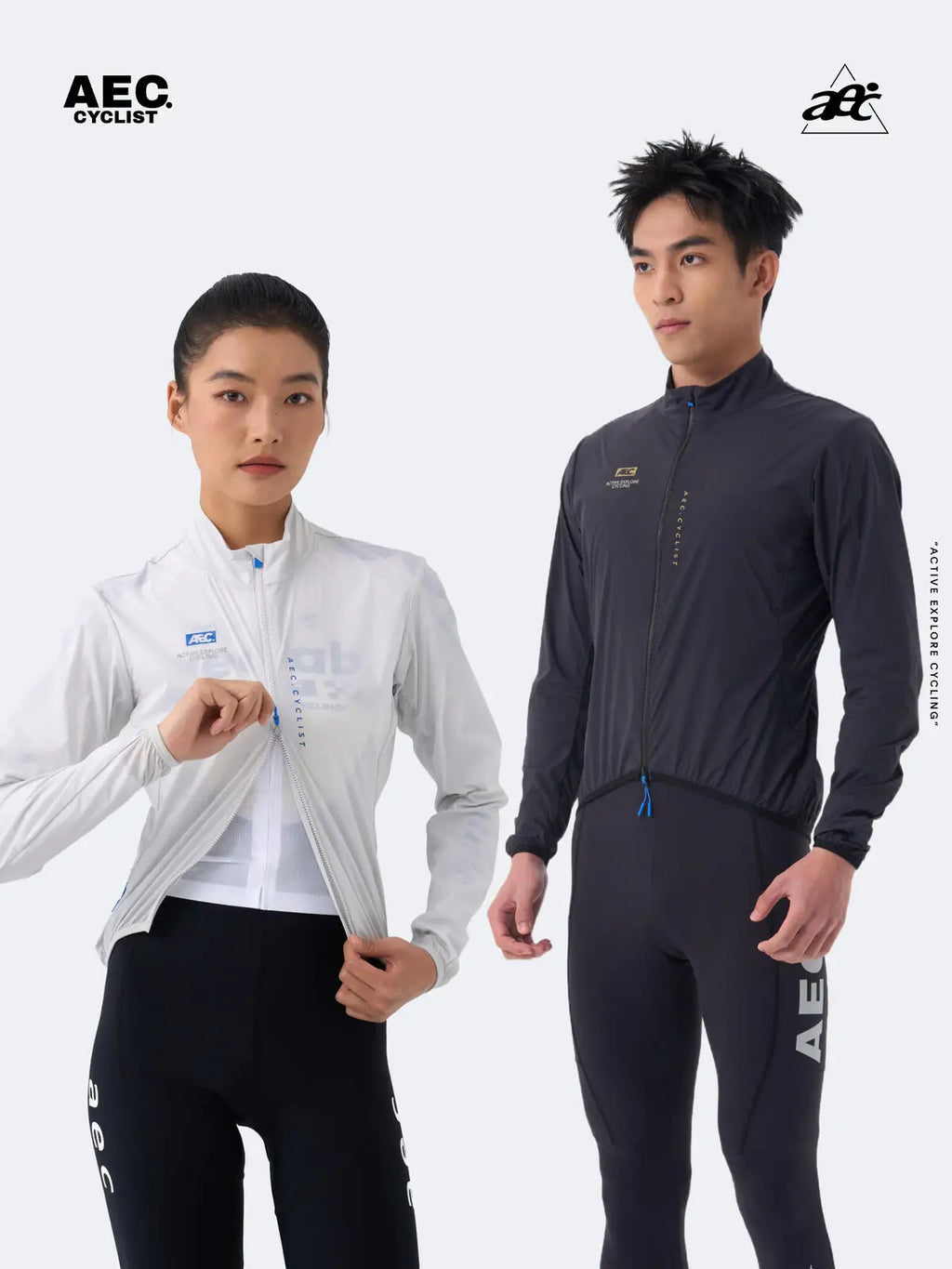 AEC.CYCLIST Windbreaker Cycling Jacket Men Women Ultra Light Quick Dry Cycling Jersey Breathable Bike Coats Zippered Side Pocket