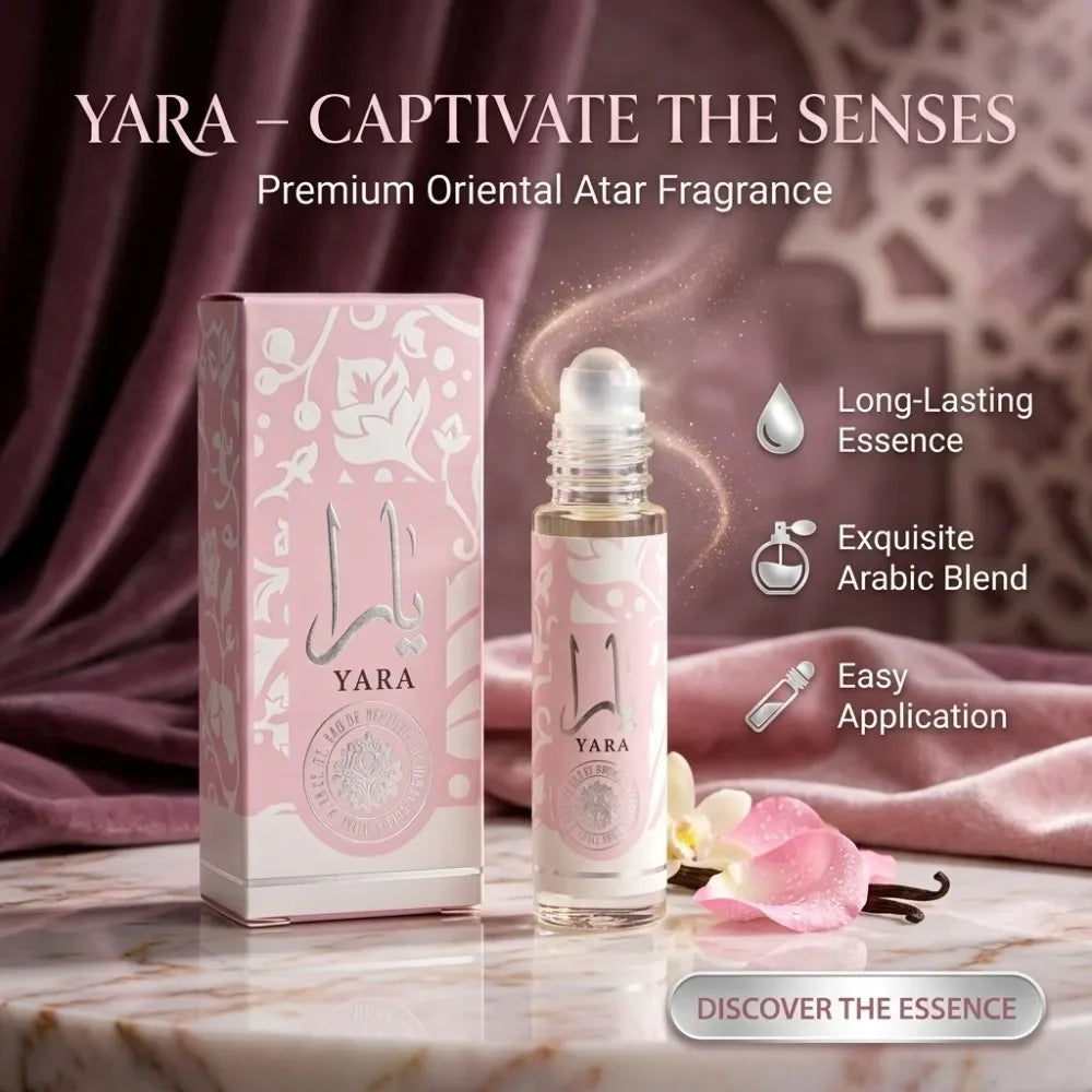 2026 New YARA Arabic Roll On Perfume Oil Portable Mini Rollerball Long Last Sweet Floral Fruity Aroma Travel Size Perfume Gift