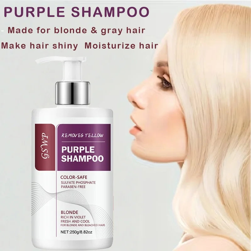 GSWP Yellow-Purple Color-Removing Shampoo, Deeply Cleanses, Moisturizes Hair, Neutralizes Brassy Tones, Protects Dyed Hair. 250g