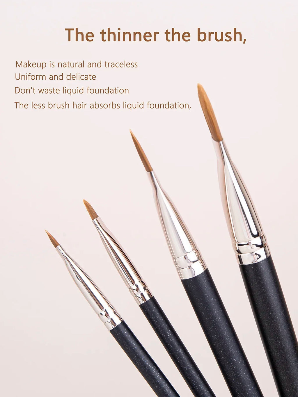 4 Types Sizes Upgraded Ultra-thin Foundation Concealer Makeup Brush Professional Liquid Foundation Cream Concealer Make-up Tool