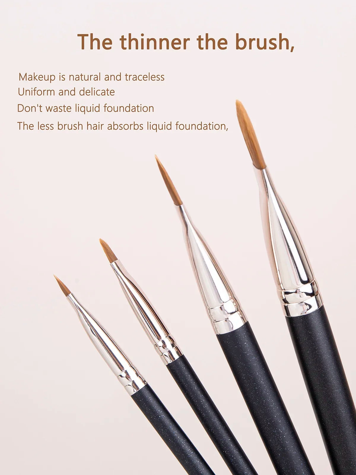 4 Types Sizes Upgraded Ultra-thin Foundation Concealer Makeup Brush Professional Liquid Foundation Cream Concealer Make-up Tool