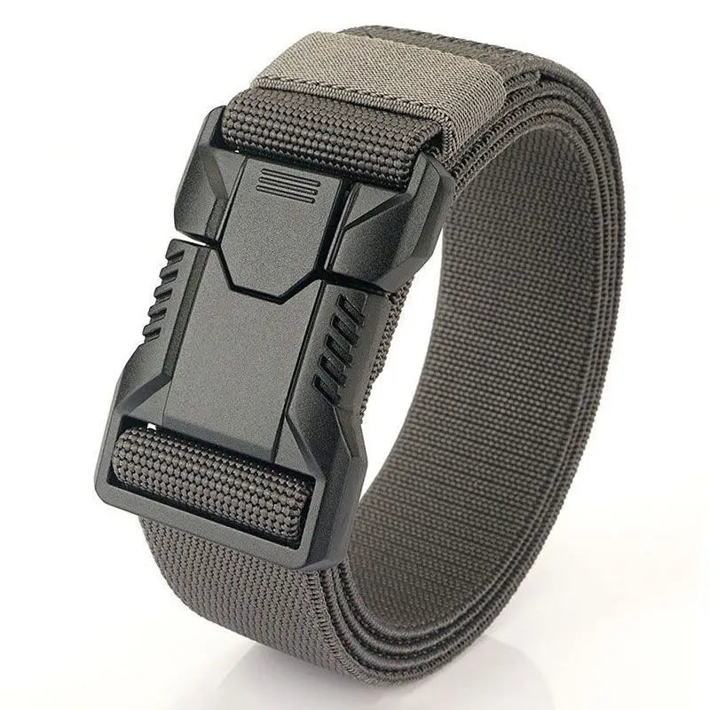Men’s Minimalist Alloy Automatic Tactical Belt  Outdoor Casual Versatile Sturdy and Durable Workwear Stretch Waist Belts