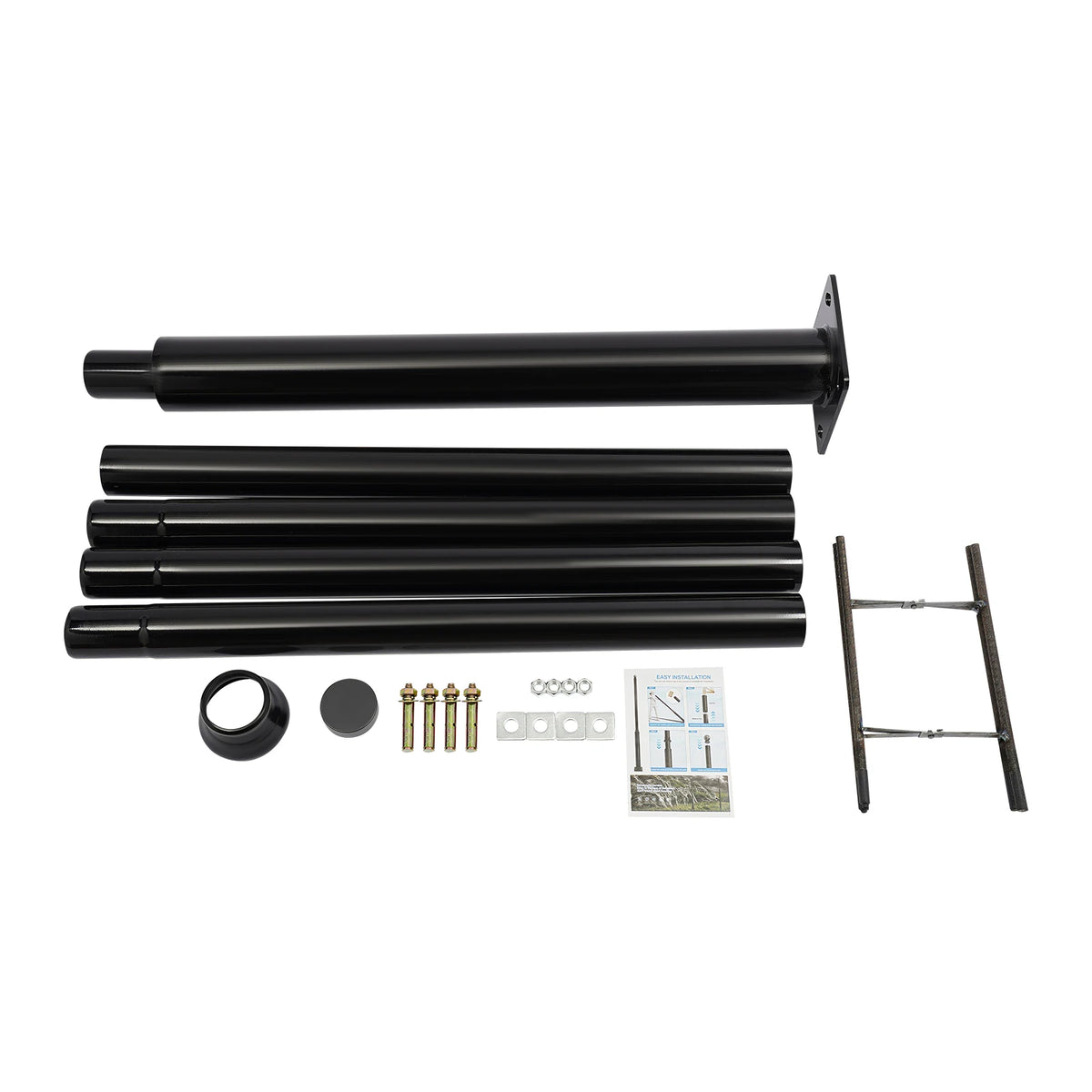 5m Split Outdoor Street Light Pole, Height Split Street Lamp Post for Road, Community and Outdoor Public Lighting 114+76mm Upper & Lower Pole, Economic Model