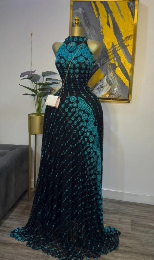 GLCMYAYA 2025 Fall Women O-neck Sleeveless Print Mermaid Maxi Dress Evening Birthday Beach Sexy Night Party Long Dresses