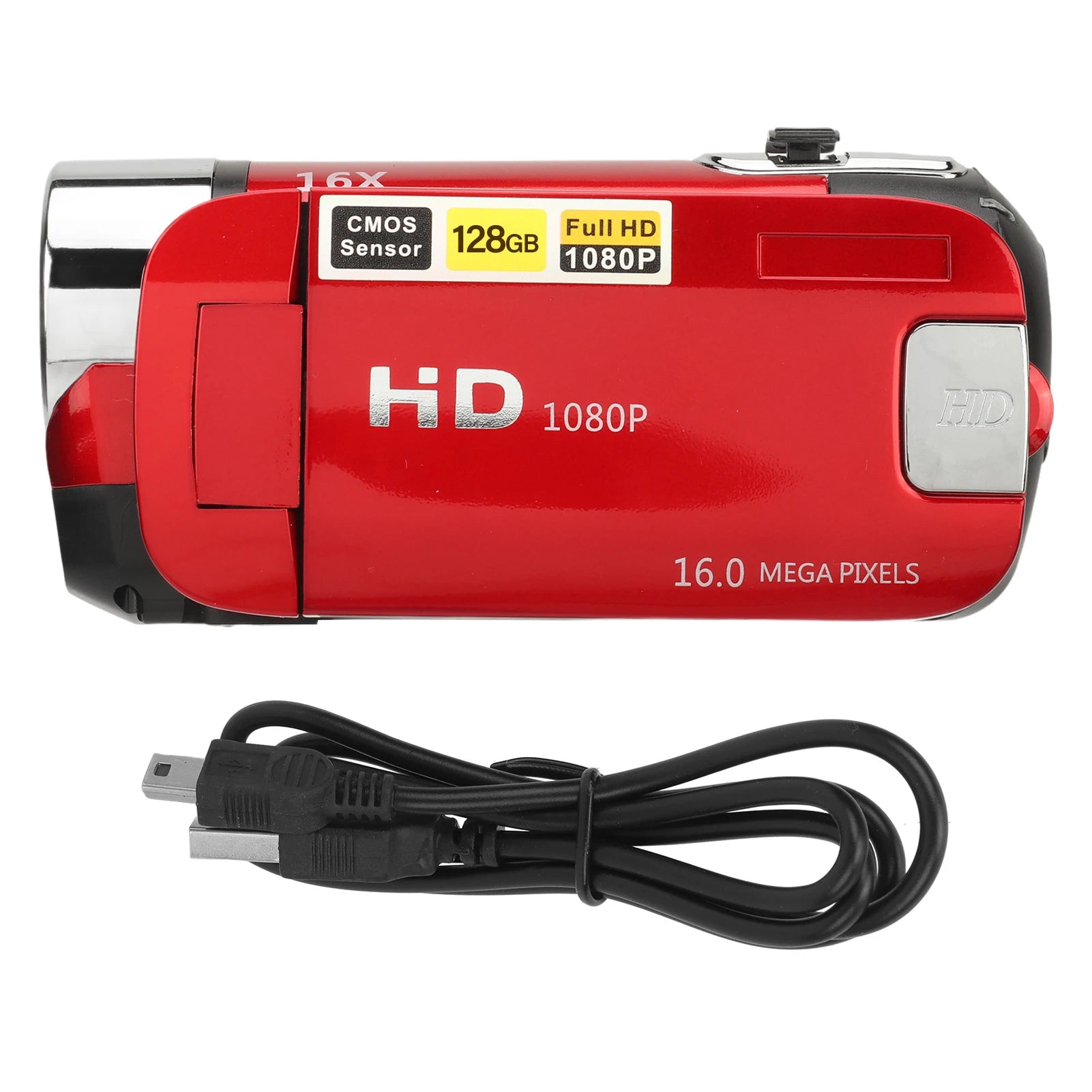16MP Digital Camera HD Video Camcorder 2.4 Inch Rotatable Screen 16X Digital Zoom Video Camera Recorder USB Connection Port