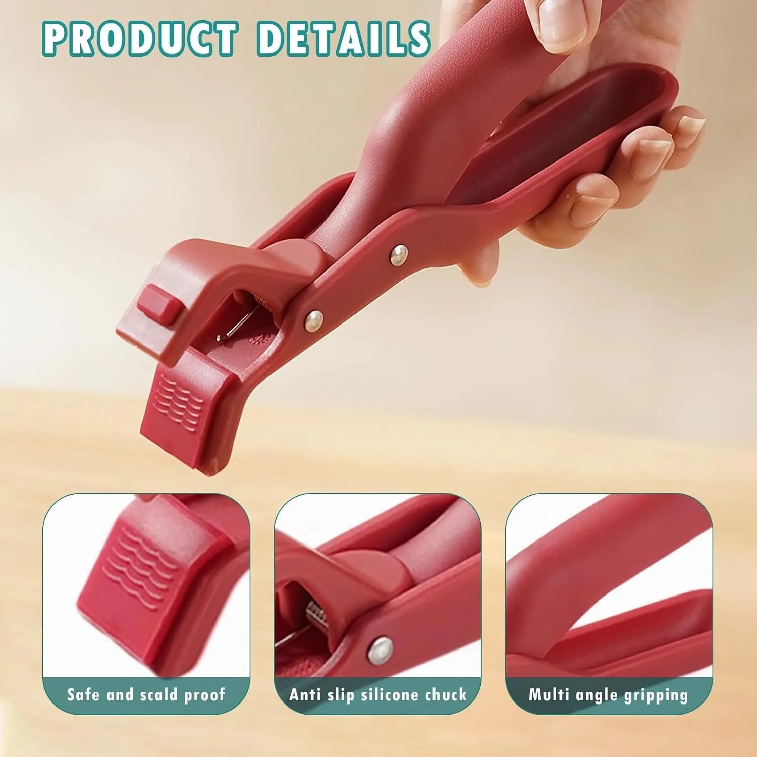 Non-Slip Stainless Steel Bowl Clip Anti-Hot Plate Gripper Portable Dish Lifter Holder for Hot Pot Pan Kitchen Gadgets Cooking To