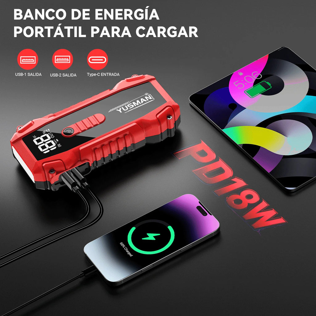 6400A Peak Car Emergency Start 20000mAh Portable Auto Jump Starter Power Bank For 12V Emergency Car Battery Booster Starter Charger