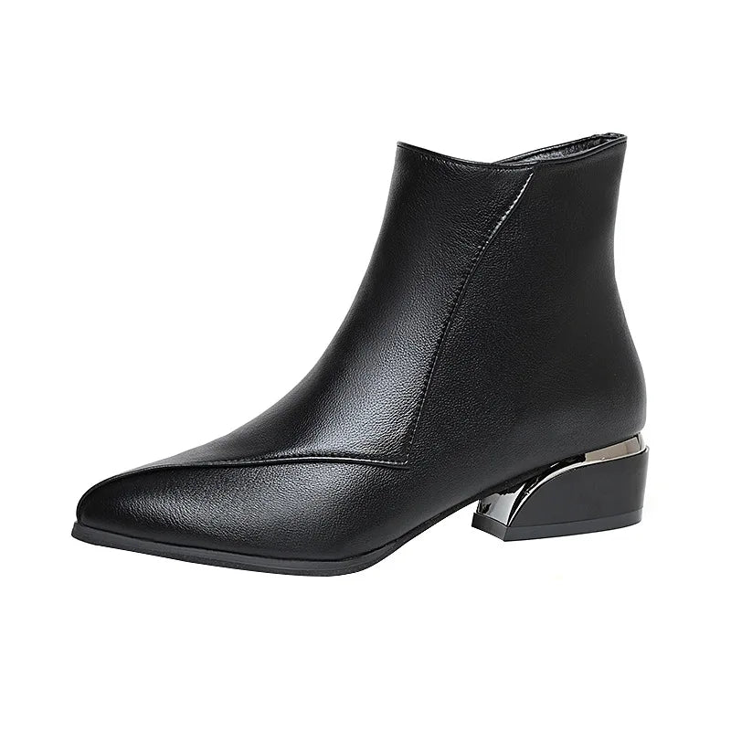 Autumn and Winter 2024 Women Boots British Style Fashion Boots for Women New Thick Heeled Oversized Fashion Short Boots