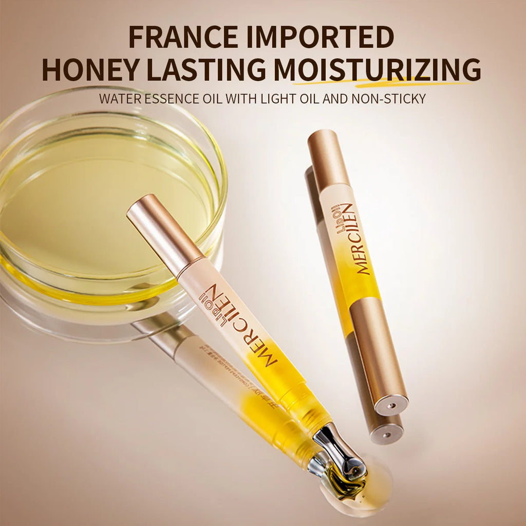 Mercilen Lip Essence Oil, Containing Honey, Vitamin E, and Plant-Based Squalane, Moisturizes the Lip Skin, Brightens Lip Color, and Provides a Hydrating, Glossy Finish. It Makes Skin Look Younger and Is Suitable for All Skin