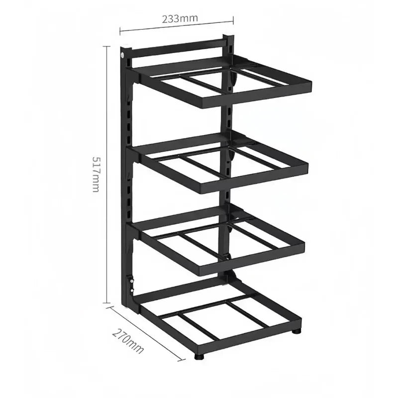 Kitchen Sink Storage Rack Multi-Layer Cooker Storage Rack for Home Stovetop Cabinets Adjustable Pot Rack Pantry Storage