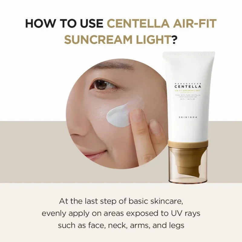 Korean Centella Ampoule Serum,Air-fit Suncreen Light SPF30 PA+++,Daily Suncreen Face Anti-Aging Serum Original Skincare Products