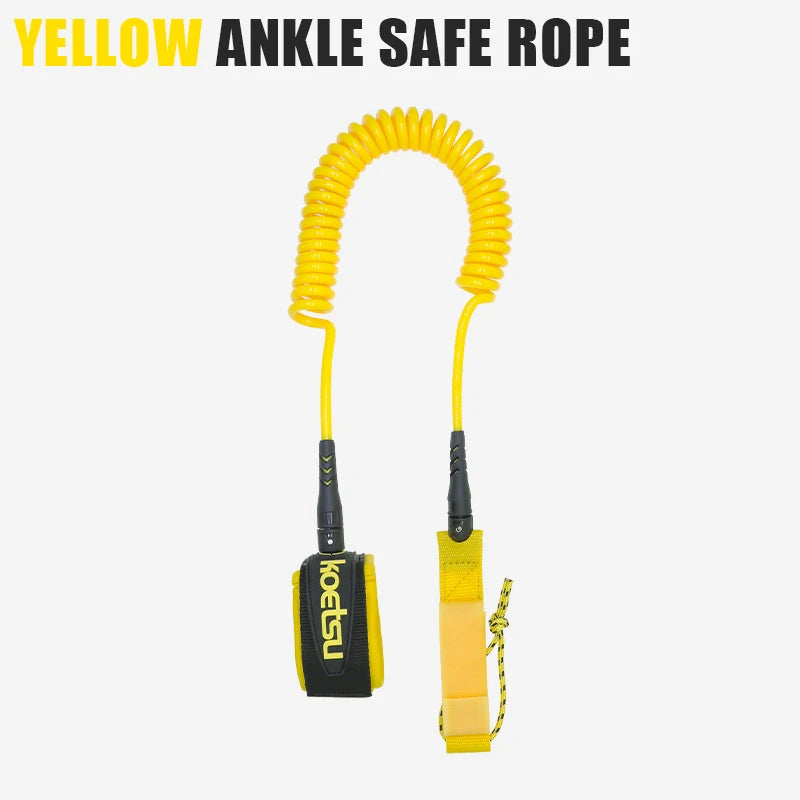 KOETSU Colorful Surfboard Accessories Foot Rope Safety Leash 7mm Adjustable TPU Material Rope for Stand Up Paddle Board
