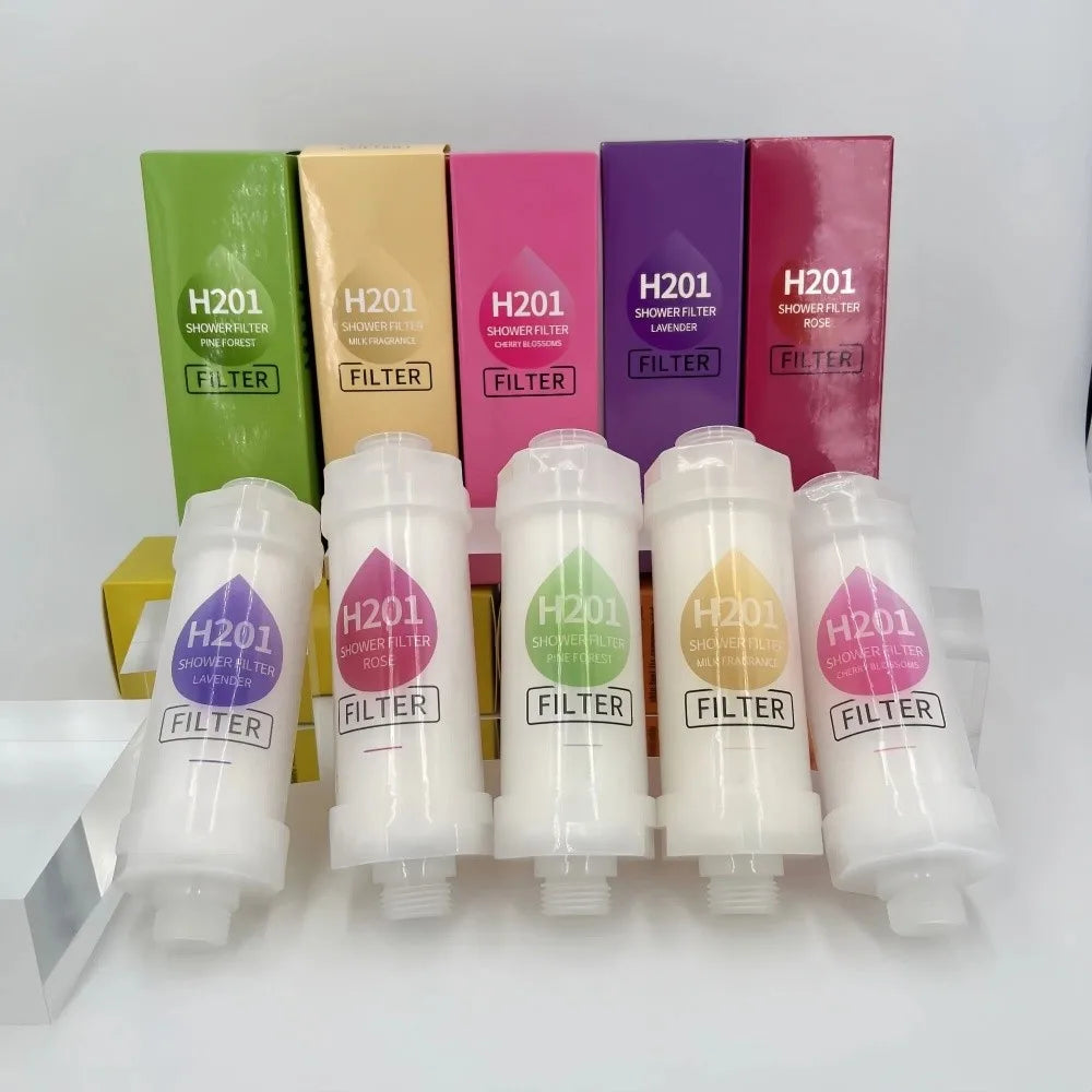 High Pressure Vitamin C Shower Head Filter Bathing Skincare Lavender Shower Scented Spa Grade Dechlorination Water Softener
