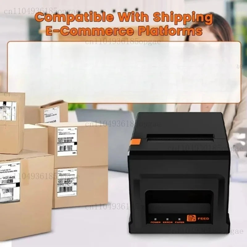 Automatic Cutter 80mm Receipt Thermal Single Machine Business for Bluetooth USB LAN Connection