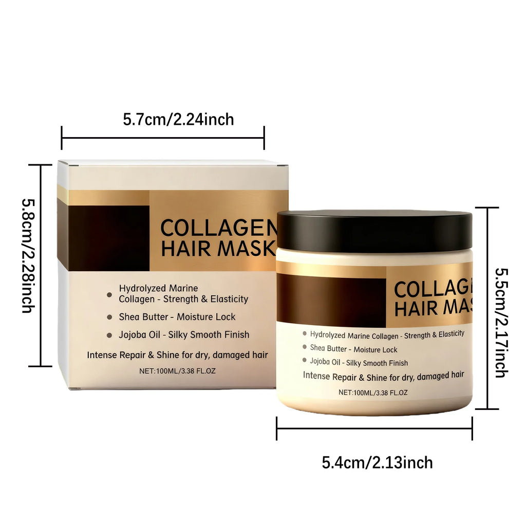 Collagen Hair Mask Gentle Moisturizing Oil Control Enhances Softness Strengthen Hair Roots Repair Damaged Revitalize Hair Care
