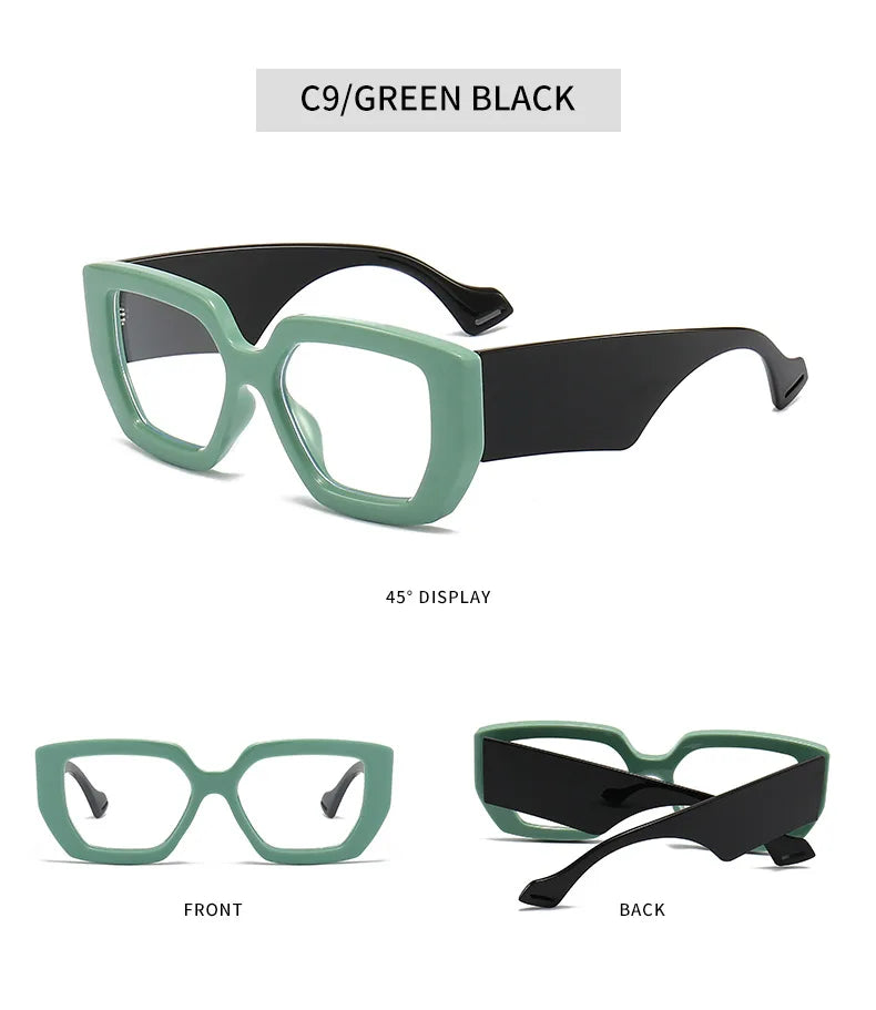 Square Reading Glasses For Women Optical Lens Prescription Men's Eyeglasses Big Thick Frames Presbyopic Eyewear Trendy