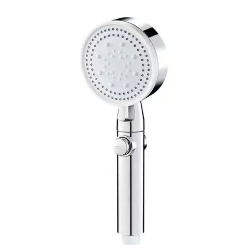 Adjustable High Pressure Shower Head 5 Modes Water Saving One-Key Stop Spray Nozzle with Hose - Bathroom Shower Accessories