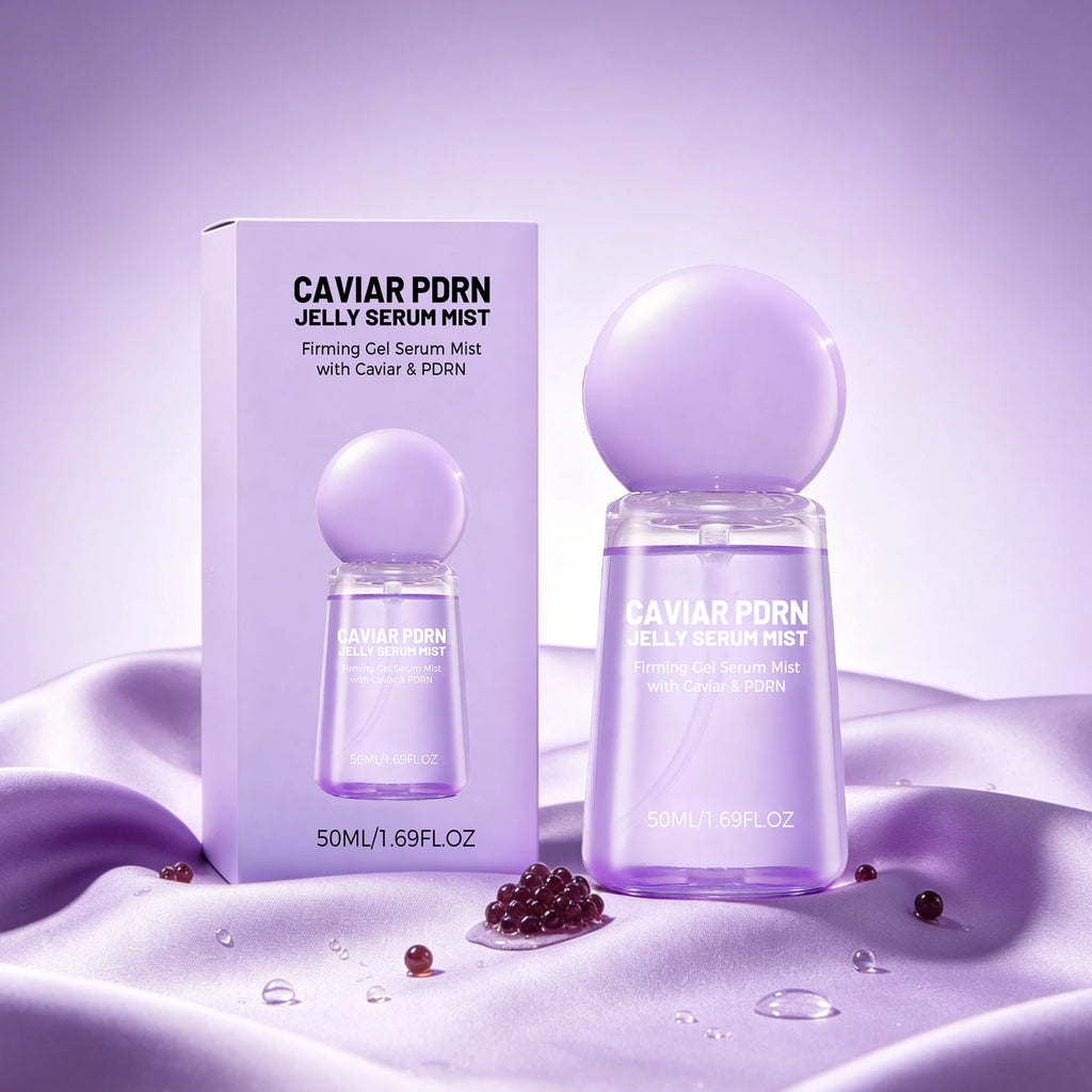 Caviar PDRN Jelly Serum Mist Smooth Dry Lines Nourish Hydrating Skin Brighten Skin Tone Tighten Facial Pores Jelly Essence Spray
