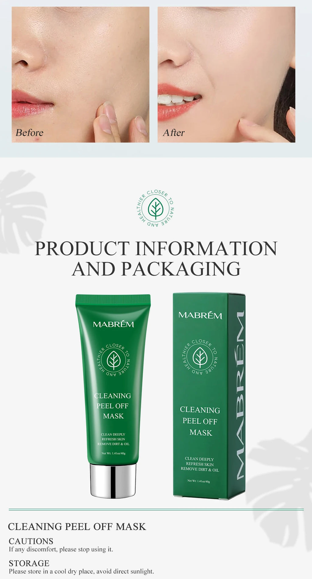 Deep Cleansing Mask Blackhead Remover Tear Pull Face Masks Moisturizing Oil Control Shrink Pore Improve Rough Skin Mud Mask