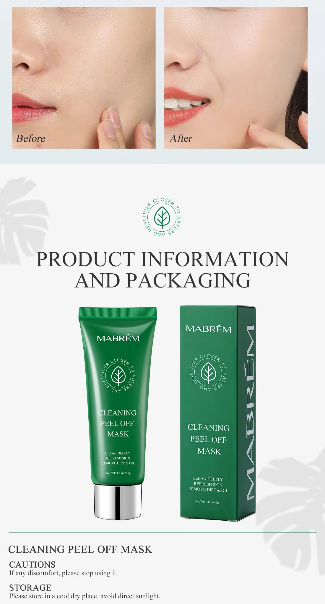 Deep Cleansing Mask Blackhead Remover Tear Pull Face Masks Moisturizing Oil Control Shrink Pore Improve Rough Skin Mud Mask