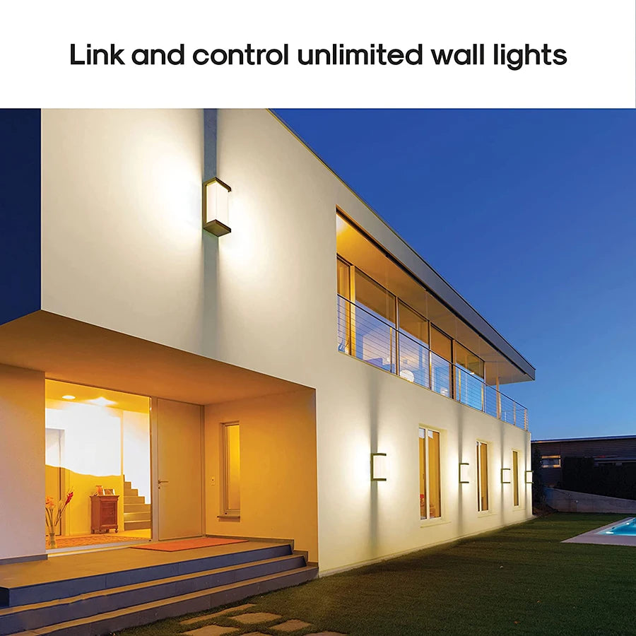 Smart WiFi LED Wall Lamp Indoor Outdoor with Alexa Remote Control RGBCW Wall Light for House Porch Front Door