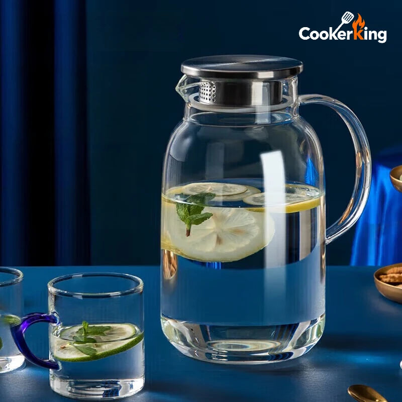COOKER KING 1.8/2.5L Glass Water Kettle High Borosilicate Glass Large Capacity Teapot High Temperature Resistance Office Use