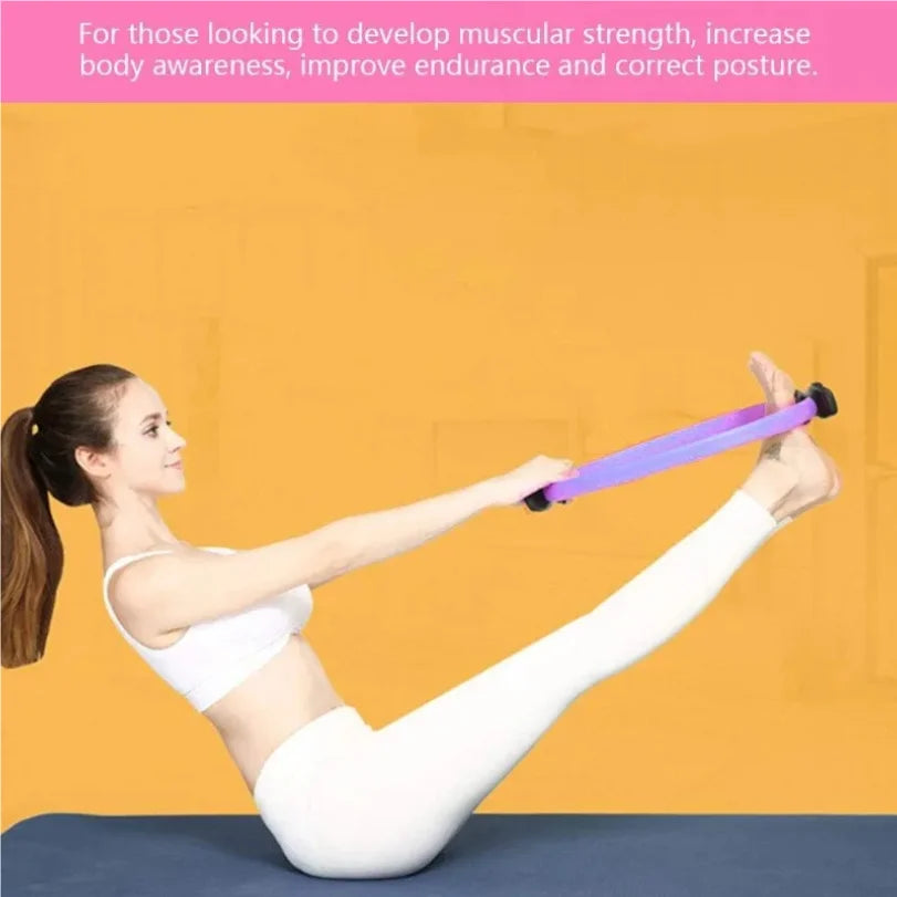 Yoga Pilates Ring Durable Non-Slip Exercise Circle Magic Exercise Circle with Dual Grip for Thigh Pelvic Floor Muscle Training