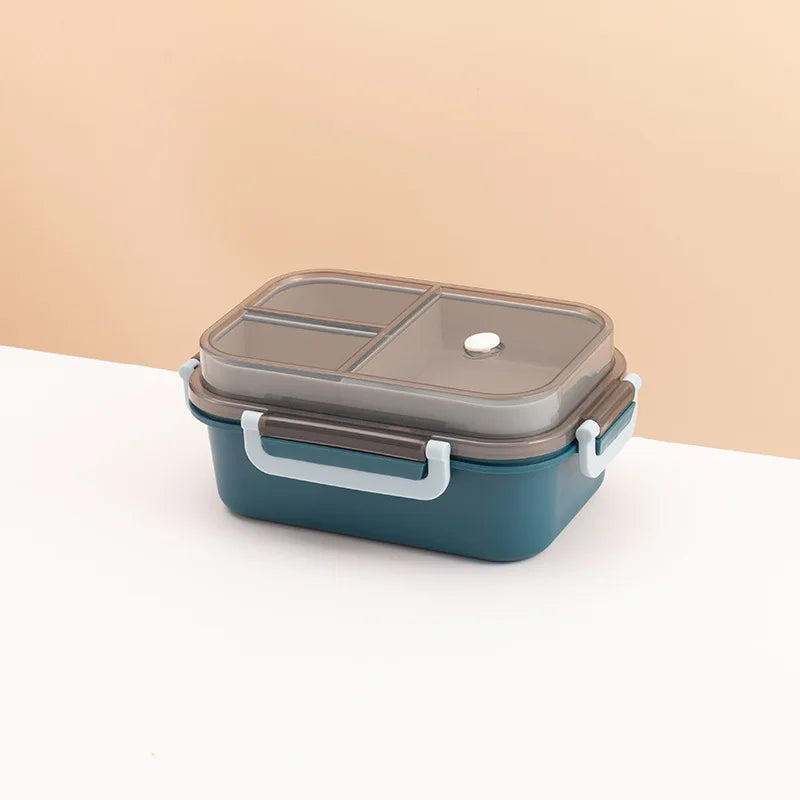 Portable Double Layer Lunch Box, Sealed Compartment Microwave Bento Box, Leakproof Food Container with Tableware