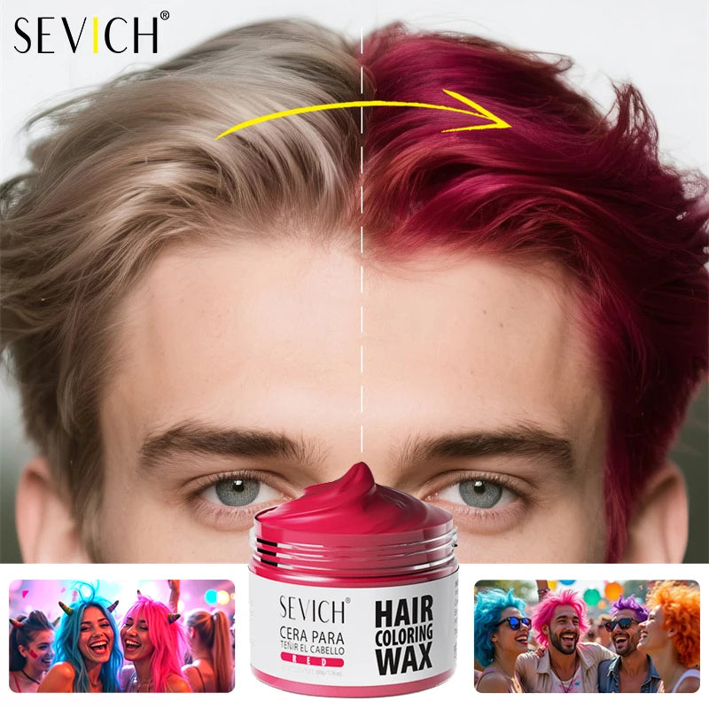Christmas Hair Colour Wax Easy To Wash DIY Dye Hair Mud Immediate Dying for Eyebrow Beards Coloring Temporary Hair Colour Cream