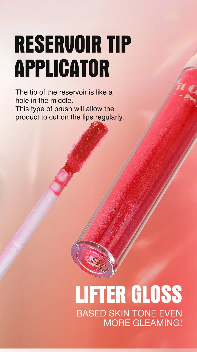 Pearlized Diamond Lip Oil Gloss Set 6 Shades Waterproof Moisturizing High Shine Lipgloss Luxe Gift Box for Women