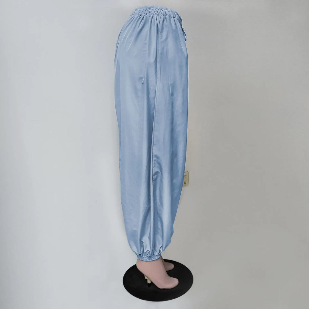 Tuularose Loose Solid Leg-Length Pants For Women Pleated High Waist 2025 Summer Female Fashion Office Lady Casual Bloomer Pants