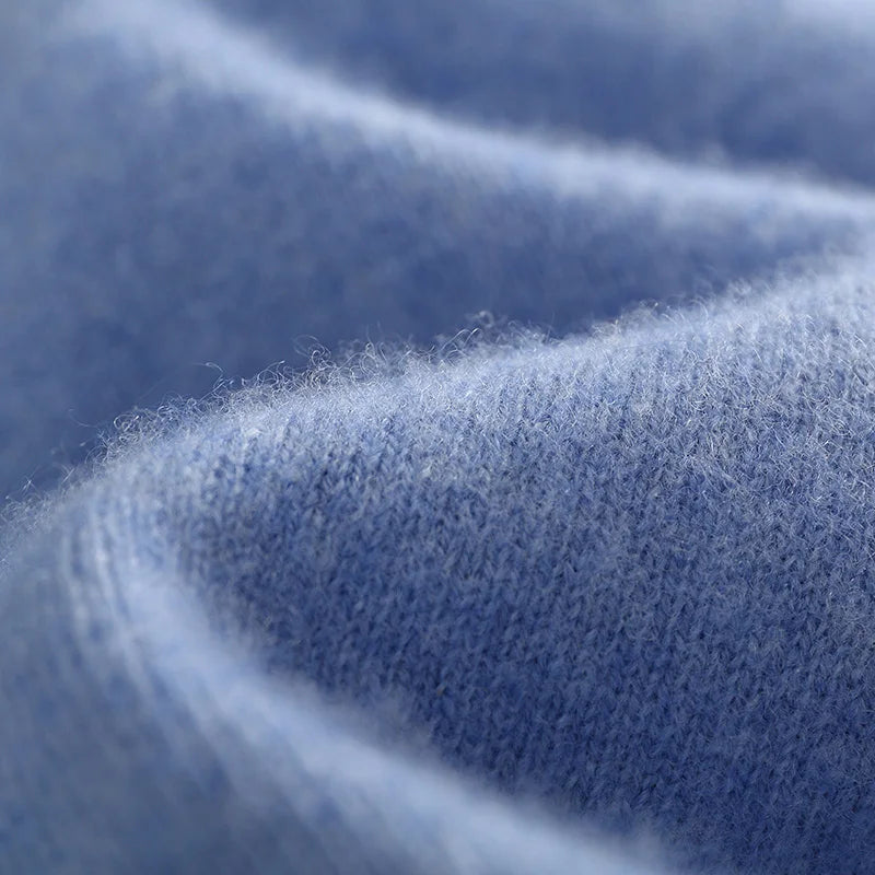 Autumn/Winter Men's 100% Cashmere Pullover Business Casual Solid Knitted Sweater Loose High Collar Tops Basic Thick Warm Jumper