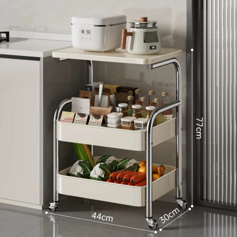 Kitchen Islands And Carts Trolley Rack Mobile Multi Functional Household Multi Layer Storage Organizer Cart Rack Shelf Furniture